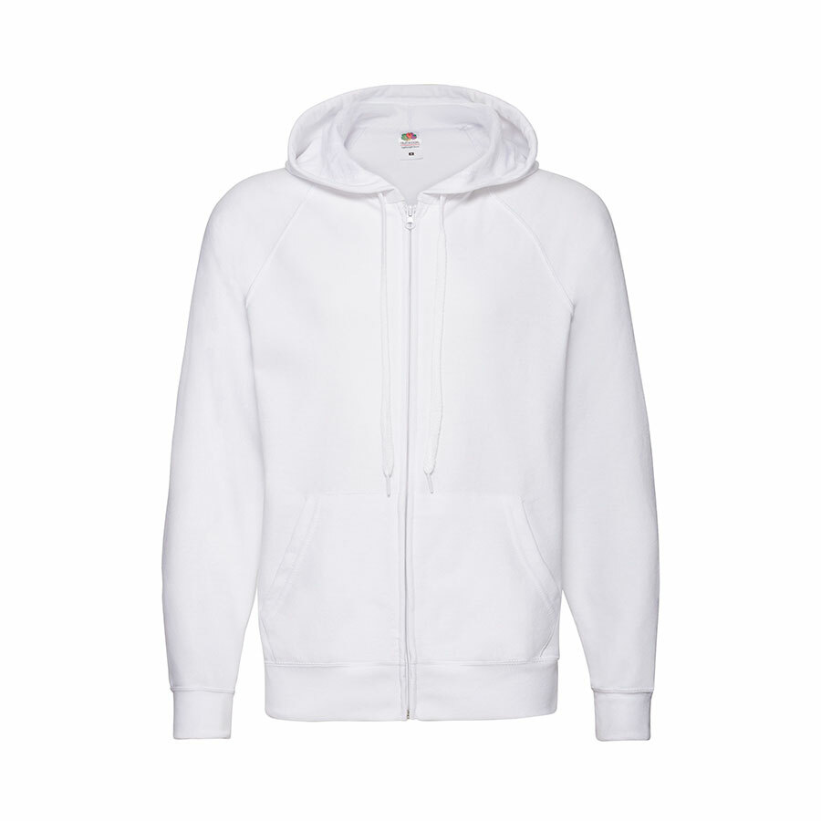 Толстовка без начеса &quot;Lightweight Hooded Sweat&quot;,  белый, S, 80% х/б 20% полиэстер, 240 г/м2