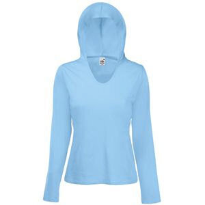 Футболка &quot;Lady-Fit Lightweight Hooded T&quot;, небесно-голубой_S, 100% х/б, 135 г/м2