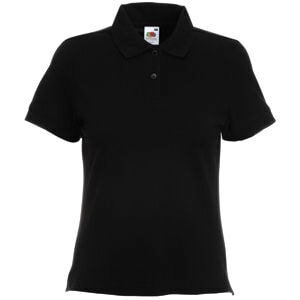 Поло &quot;Lady-Fit Polo&quot;, черный_XS, 97% х/б, 3% эластан, 220 г/м2