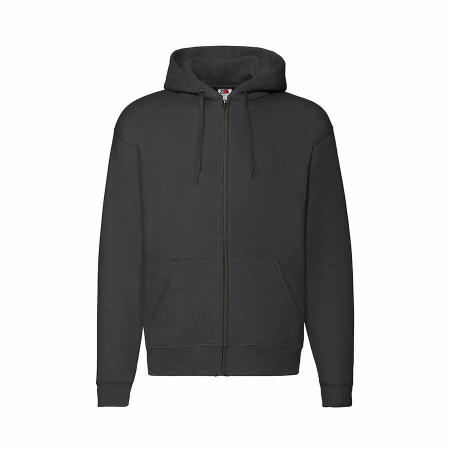 Толстовка &quot;PREMIUM HOODED SWEAT JACKET&quot;, черный_2XL, 70% х/б, 30% п/э, 260 г/м2