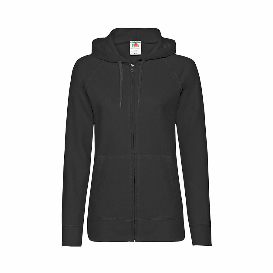 Толстовка без начеса &quot;Ladies Lightweight Hooded Sweat&quot;, черный, XS, 80% х/б 20% полиэстер, 240 г/м2