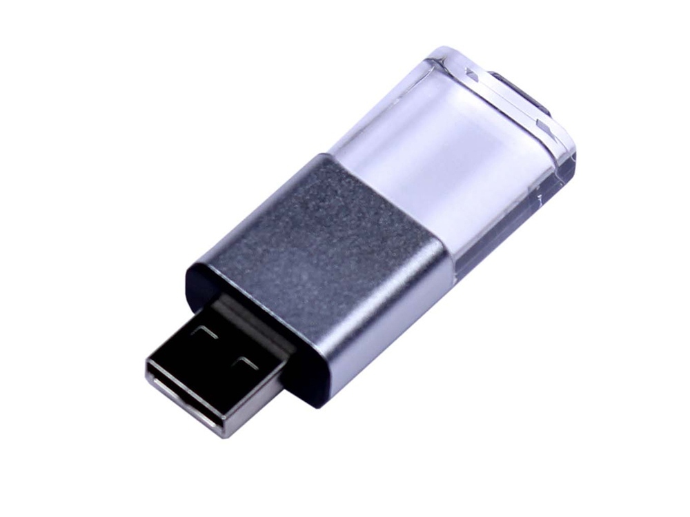 USB 2.0- флешка промо на 64 Гб прямоугольной формы, выдвижной механизм