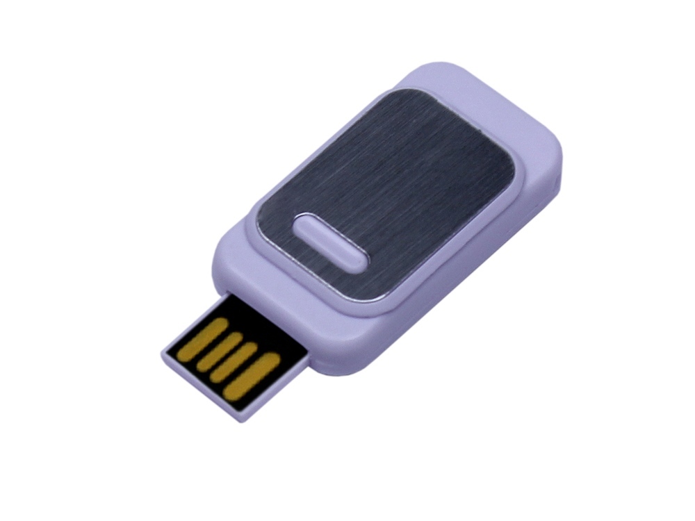 USB 2.0- флешка промо на 64 Гб прямоугольной формы, выдвижной механизм