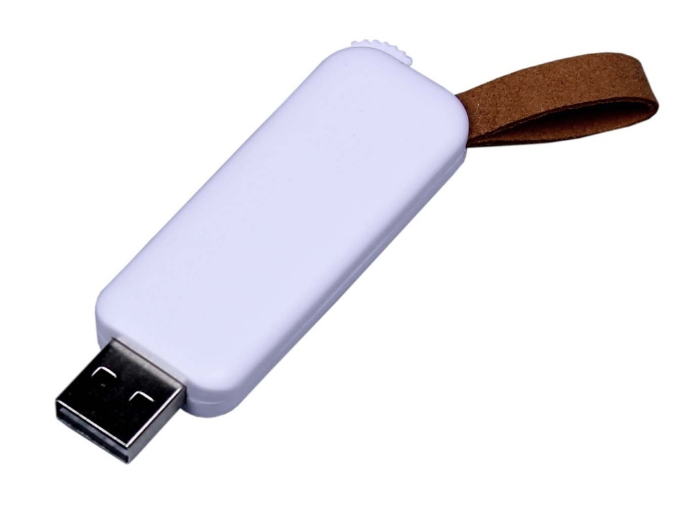 USB 2.0- флешка промо на 64 Гб прямоугольной формы, выдвижной механизм