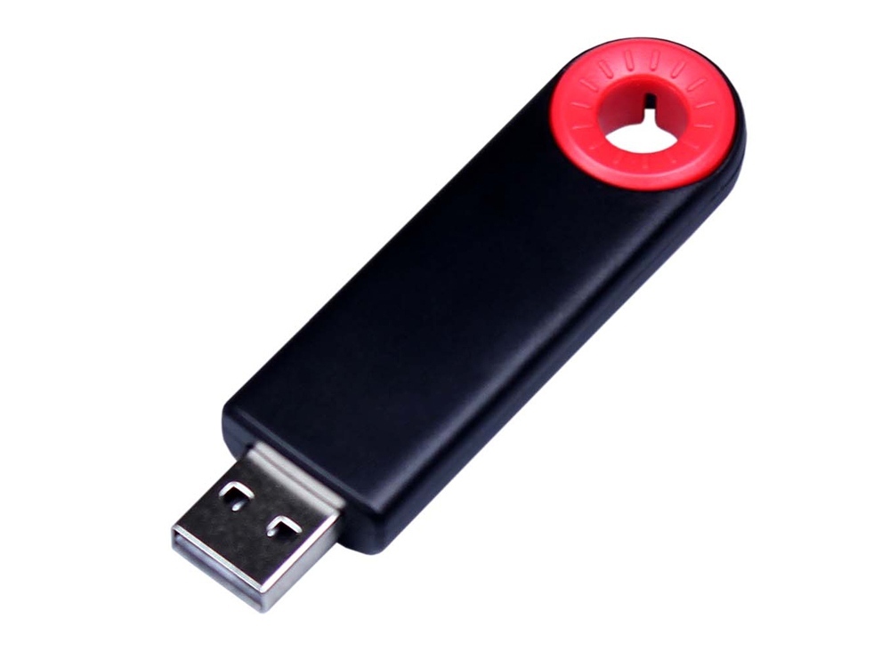 USB 2.0- флешка промо на 4 Гб прямоугольной формы, выдвижной механизм