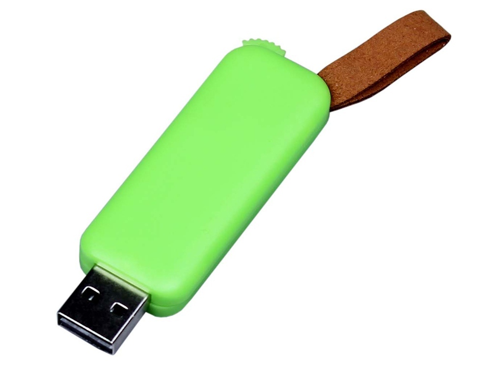 USB 2.0- флешка промо на 4 Гб прямоугольной формы, выдвижной механизм