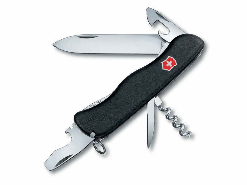 Нож перочинный VICTORINOX Picknicker, 111 мм, 11 функций, с фиксатором лезвия, чёрный