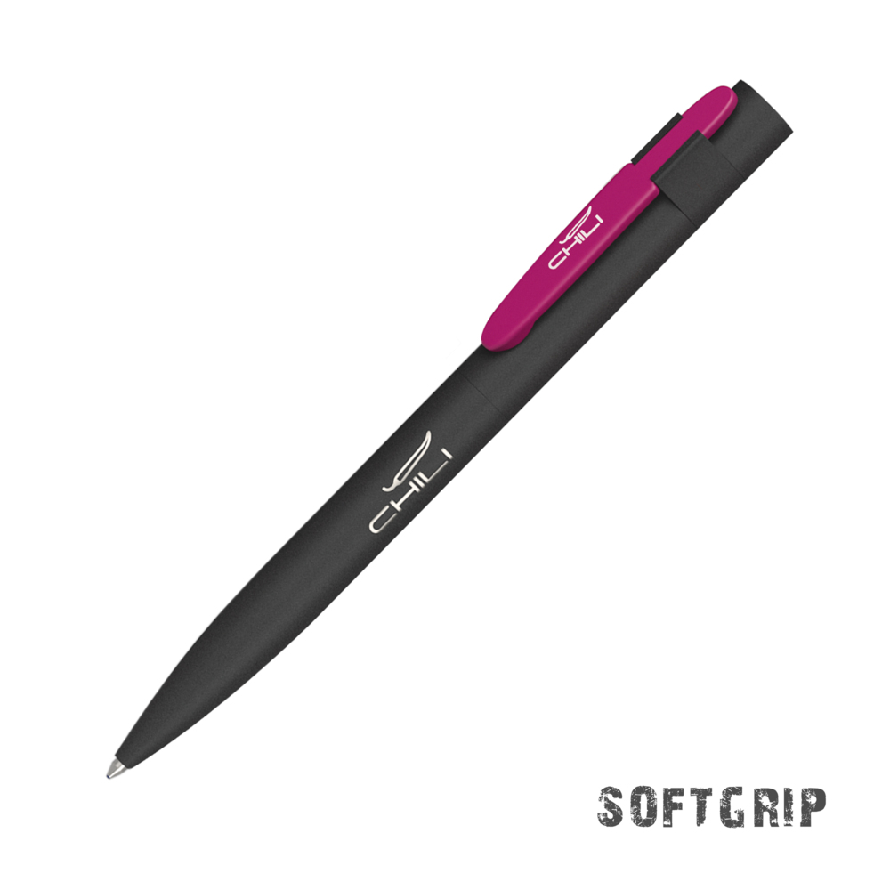 Ручка шариковая &quot;Lip SOFTGRIP&quot; черный с фуксией